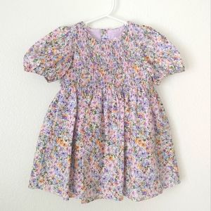 ZARA Girls Smocked Back Button Floral Dress. EUC. 18/24 months.